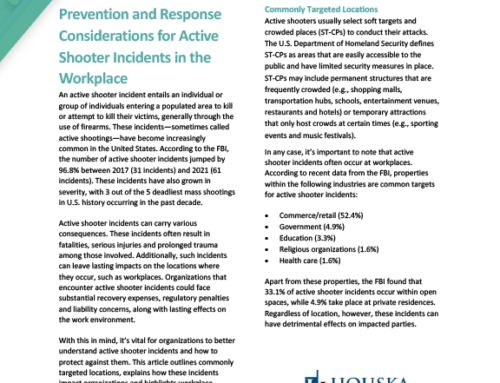 Prevention and Response Considerations for Active Shooter Incidents
