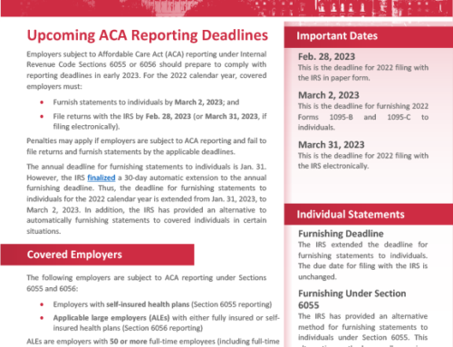 Upcoming ACA Reporting Deadlines